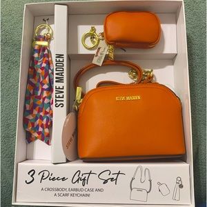 3 Piece Gift Set; A crossbody, Earbud Case and a Scarf Key Chain